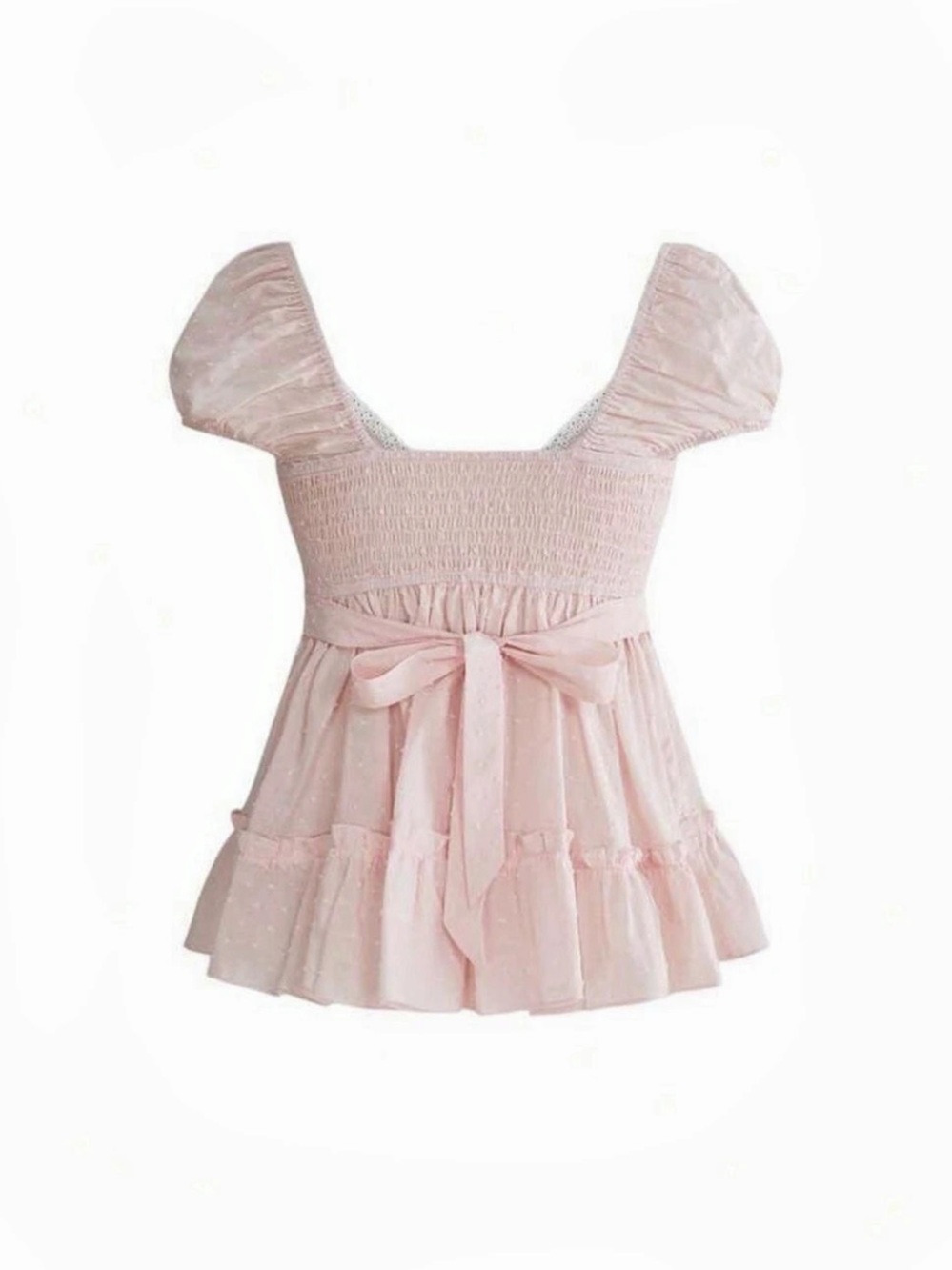 Pink Puff Sleeve Ruffle Top - Picture 2 of 2